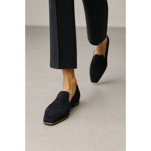 Cliff Dweller Suede Flats Navy Blue Minimalist Handmade Shoes Women’s Size 39 EU
